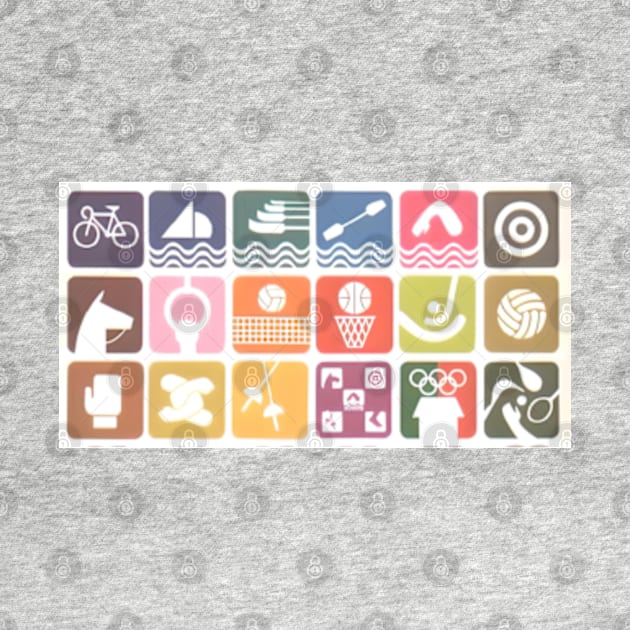 1968 Summer Olympic Games Event Pictographs by Desert Owl Designs